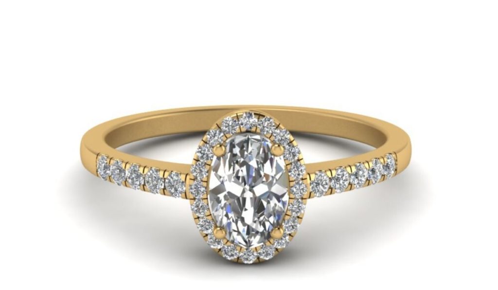 Gold Halo Engagement Ring