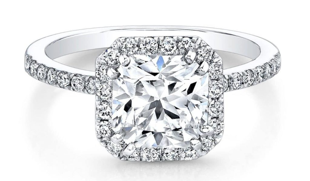 Square Halo Engagement Ring